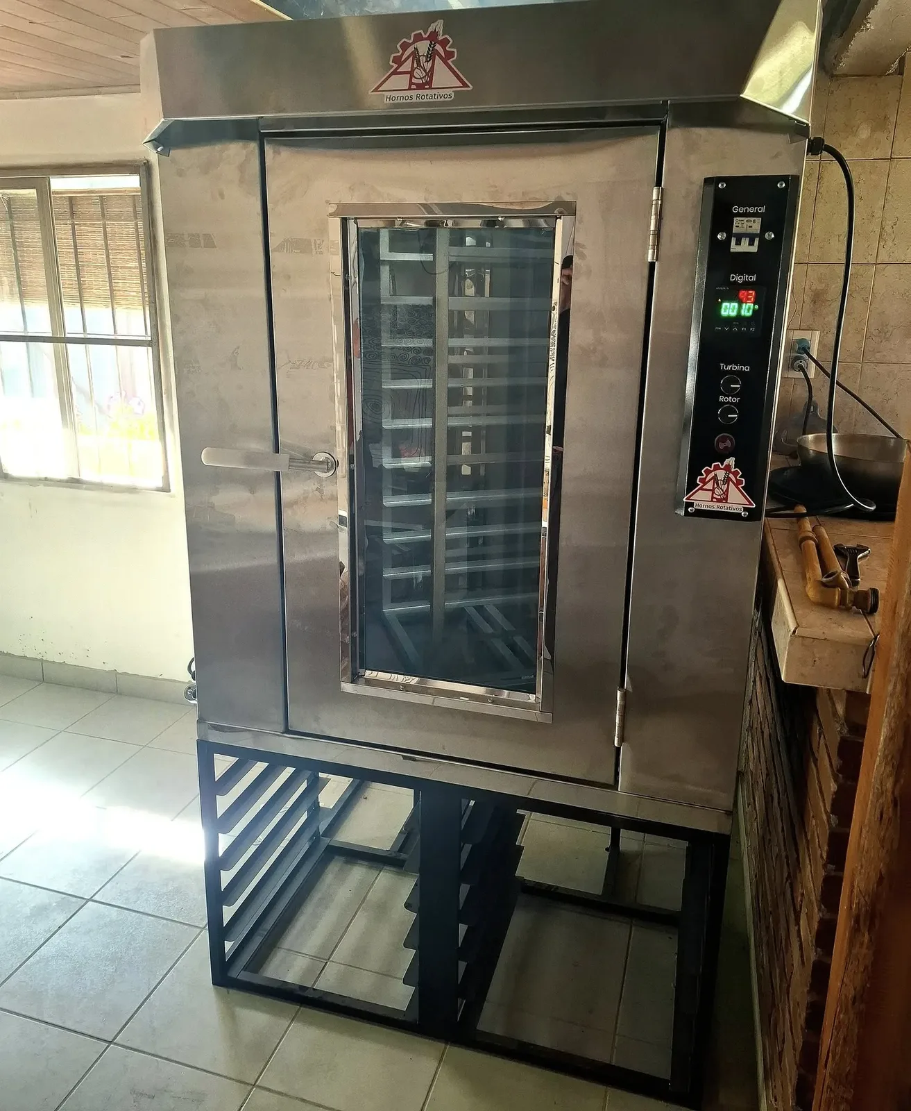 Horno rotativo en instalación